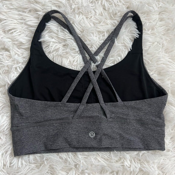 Lululemon Energy Bra *Long Line Heathered Black - Size 8 - Picture 5 of 8
